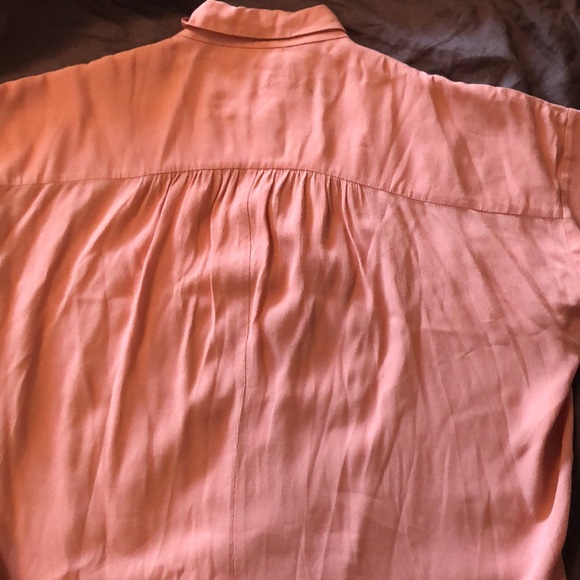 Madewell peach button-down cap-sleeve shirt - Picture 10 of 10